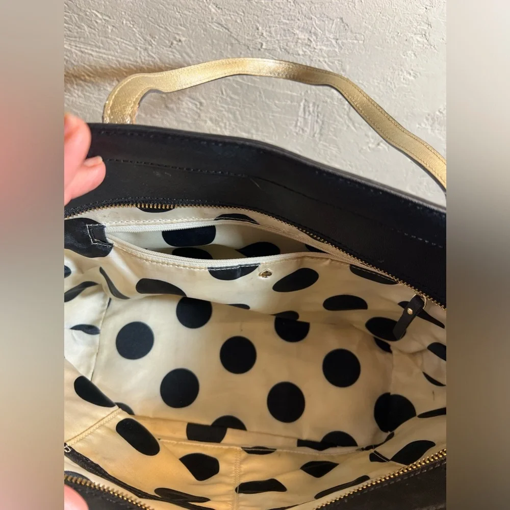 Kate Spade Black and Cream Tote Bag - GUC Rehab - See Callouts - Picture 12 of 16